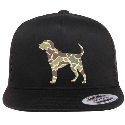 Old School Camo Hunting Dog Camouflage Pitbull Dog Mom Dad Gift Flat Bill Trucker Hat