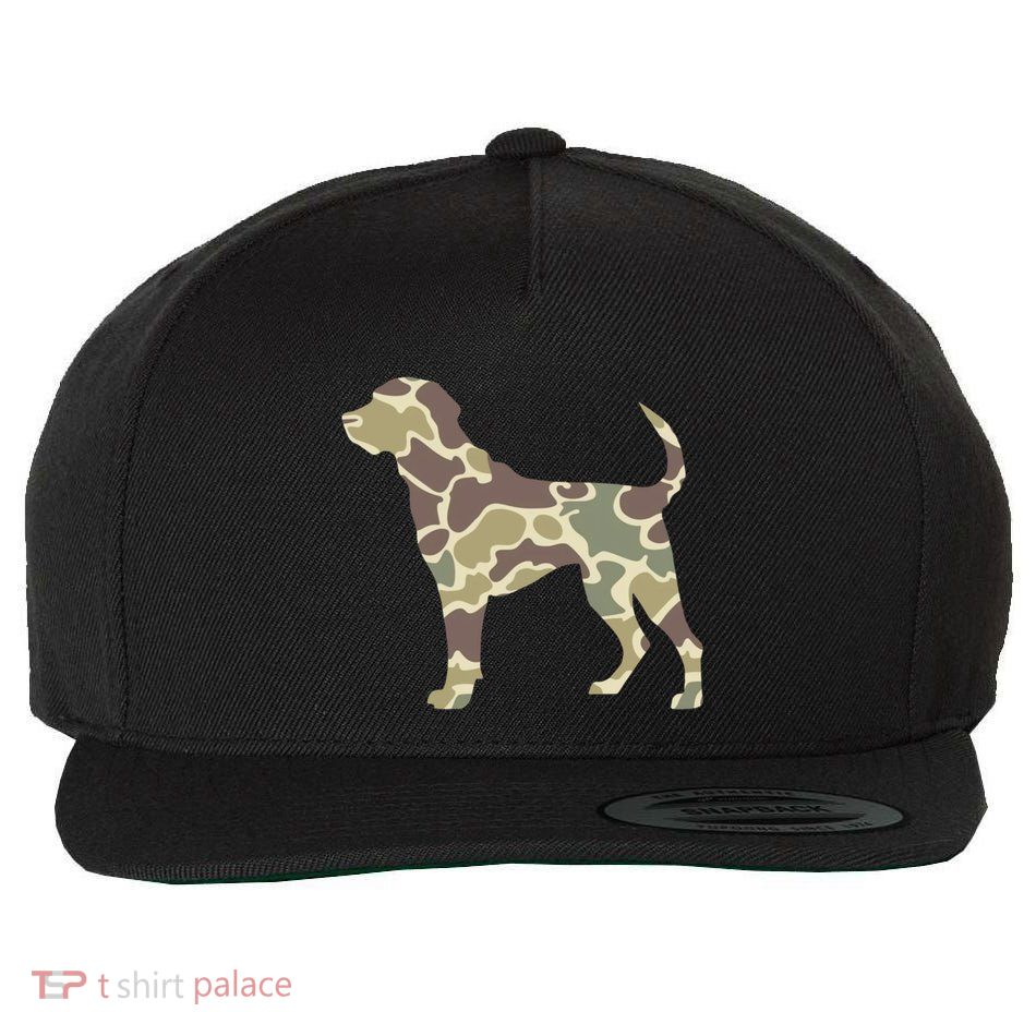 Old School Camo Hunting Dog Camouflage Pitbull Dog Mom Dad Gift Wool Snapback Cap