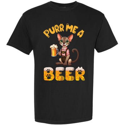 Oriental Shorthair Cat Bavarian Drinking Beer Purr Me A Beer Garment-Dyed Heavyweight T-Shirt