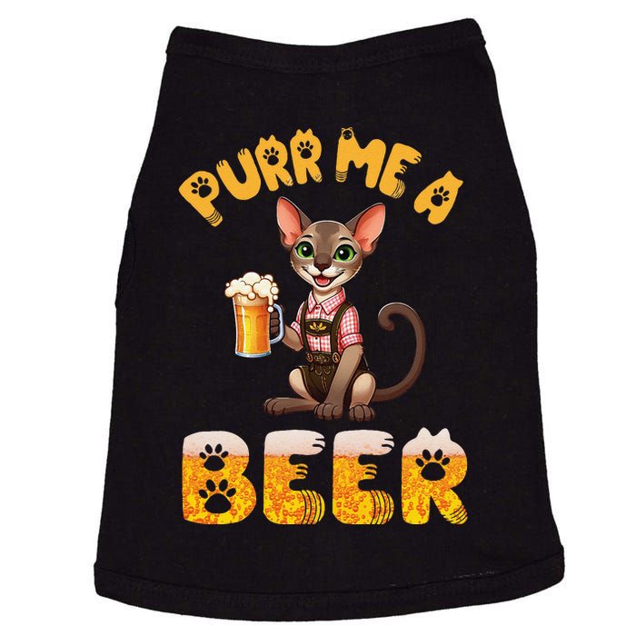 Oriental Shorthair Cat Bavarian Drinking Beer Purr Me A Beer Doggie Tank