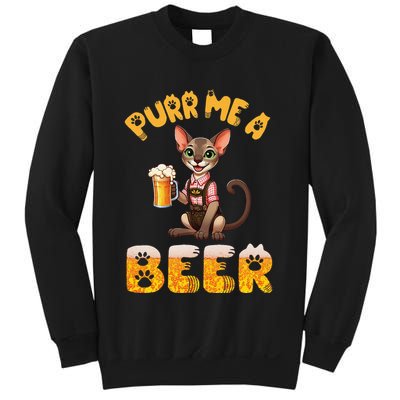 Oriental Shorthair Cat Bavarian Drinking Beer Purr Me A Beer Sweatshirt