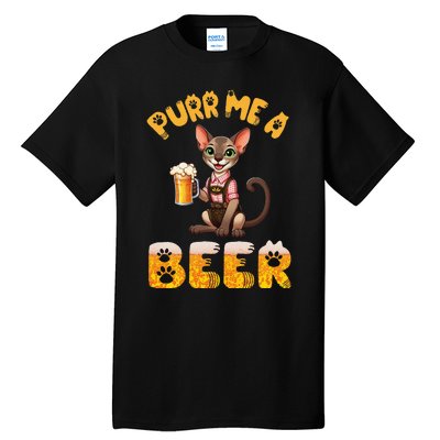 Oriental Shorthair Cat Bavarian Drinking Beer Purr Me A Beer Tall T-Shirt