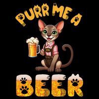 Oriental Shorthair Cat Bavarian Drinking Beer Purr Me A Beer Flat Bill Trucker Hat