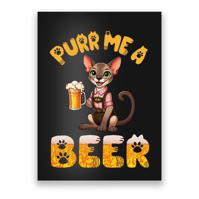 Oriental Shorthair Cat Bavarian Drinking Beer Purr Me A Beer Poster
