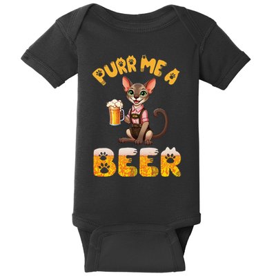Oriental Shorthair Cat Bavarian Drinking Beer Purr Me A Beer Baby Bodysuit