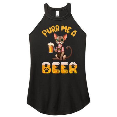 Oriental Shorthair Cat Bavarian Drinking Beer Purr Me A Beer Women’s Perfect Tri Rocker Tank