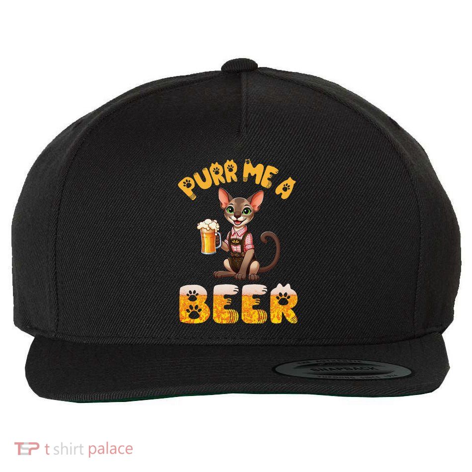 Oriental Shorthair Cat Bavarian Drinking Beer Purr Me A Beer Wool Snapback Cap