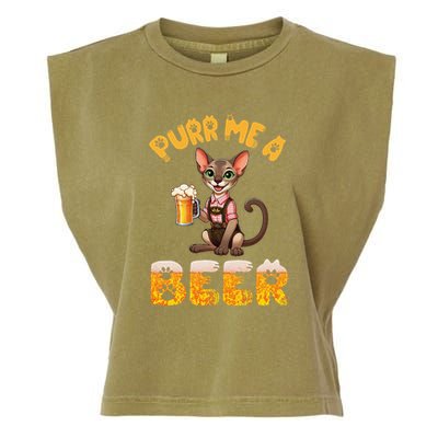 Oriental Shorthair Cat Bavarian Drinking Beer Purr Me A Beer Garment-Dyed Women's Muscle Tee