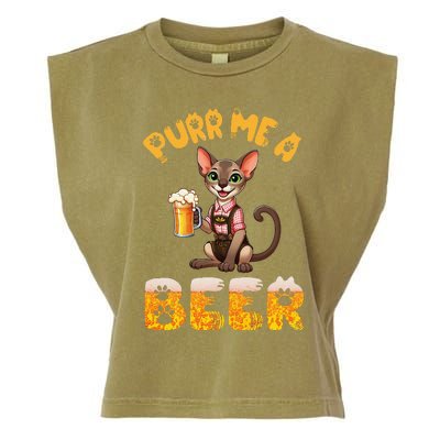 Oriental Shorthair Cat Bavarian Drinking Beer Purr Me A Beer Garment-Dyed Women's Muscle Tee