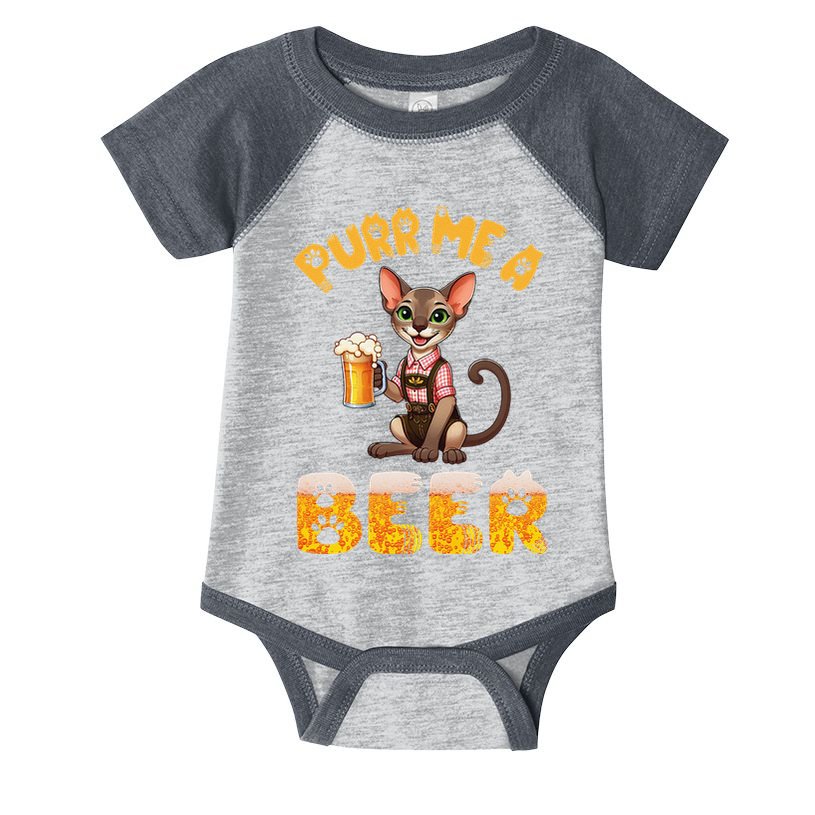 Oriental Shorthair Cat Bavarian Drinking Beer Purr Me A Beer Infant Baby Jersey Bodysuit