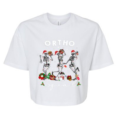 Ortho Squad Christmas Skeletons Orthopedics Nurse Rn Crew Gift Bella+Canvas Jersey Crop Tee