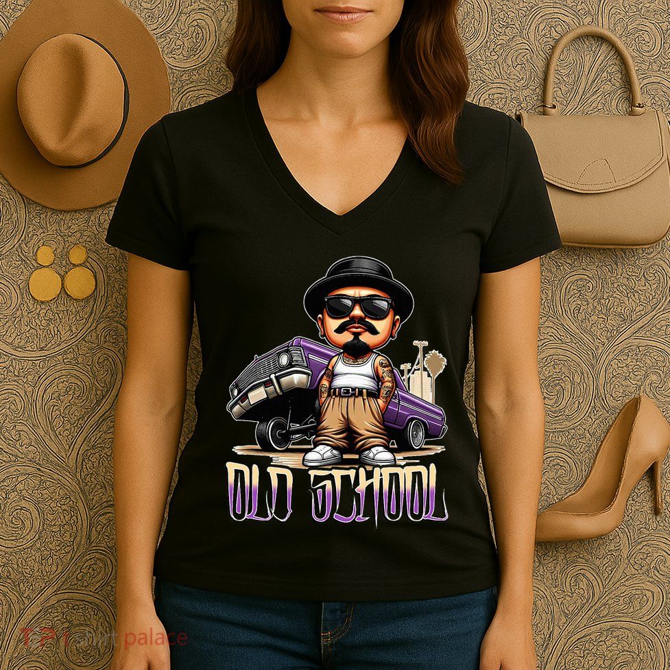 Old School Chicano Lowrider Art Homie Chicano Clothing Women's V-Neck T-Shirt