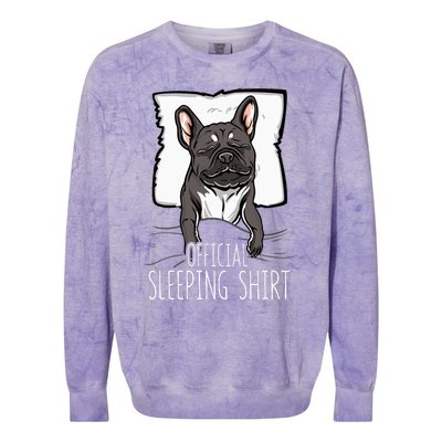 of.ficial sleeping cute french bulldog dog nightgown  Colorblast Crewneck Sweatshirt