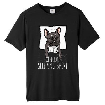 of.ficial sleeping cute french bulldog dog nightgown  Tall Fusion ChromaSoft Performance T-Shirt