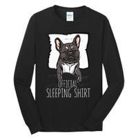 of.ficial sleeping cute french bulldog dog nightgown  Tall Long Sleeve T-Shirt