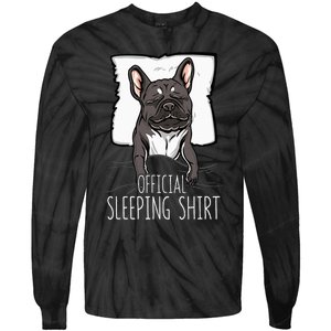 of.ficial sleeping cute french bulldog dog nightgown  Tie-Dye Long Sleeve Shirt