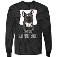 of.ficial sleeping cute french bulldog dog nightgown  Tie-Dye Long Sleeve Shirt