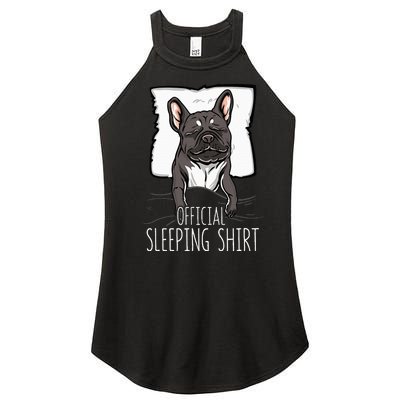 of.ficial sleeping cute french bulldog dog nightgown  Women’s Perfect Tri Rocker Tank