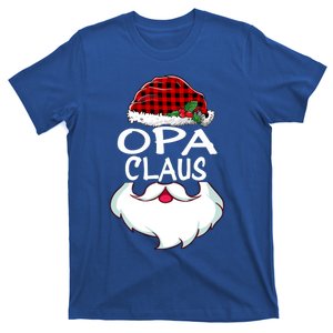 Opa Santa Claus Red Plaid Funny Family Christmas Pajamas Dad Gift T-Shirt