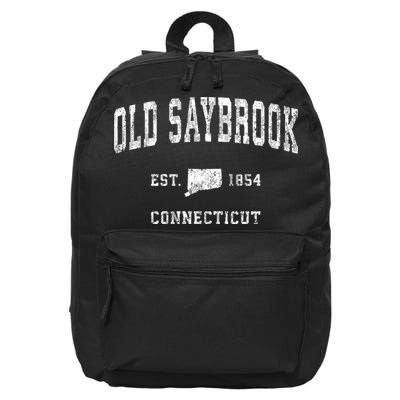 Old Saybrook Connecticut Ct Vintage Established Athletic Sports Design 16 in Basic Backpack