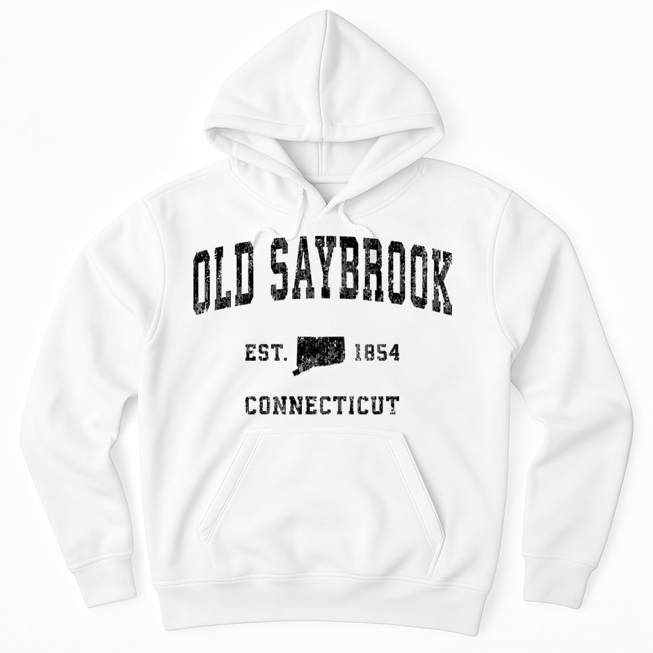 Old Saybrook Connecticut Ct Vintage Established Athletic Sports Design Hoodie