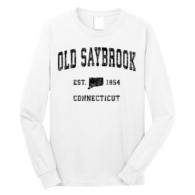 Old Saybrook Connecticut Ct Vintage Established Athletic Sports Design Long Sleeve Shirt