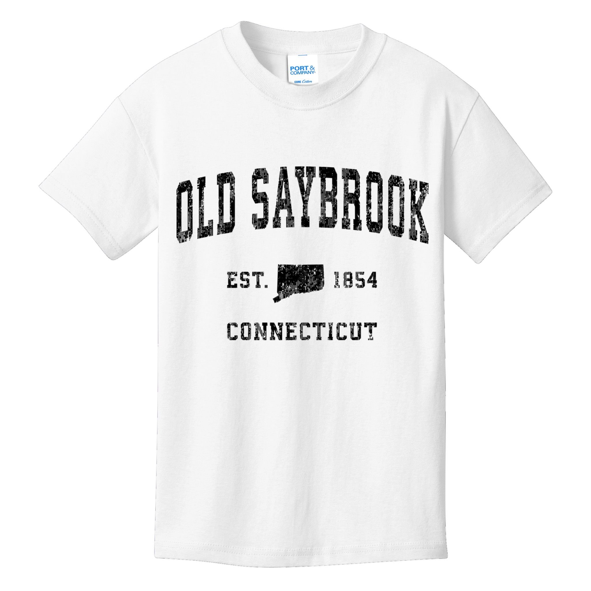 Old Saybrook Connecticut Ct Vintage Established Athletic Sports Design Kids T-Shirt