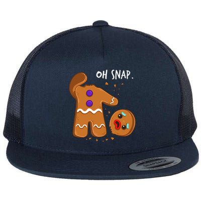 Oh Snap Christmas Sweater Christmas Gingerbread Baking Team Flat Bill Trucker Hat