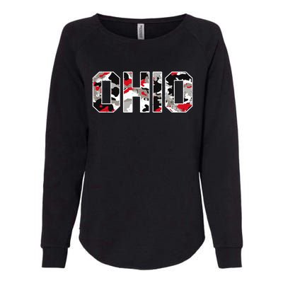 Ohio State Camo Womens California Wash Sweatshirt