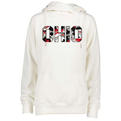 Ohio State Camo Womens Funnel Neck Pullover Hood