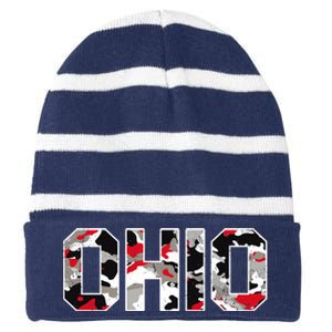 Ohio State Camo Striped Beanie with Solid Band