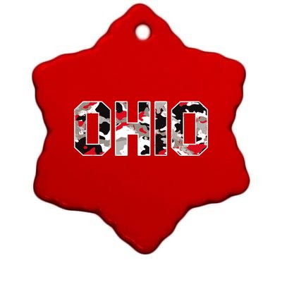 Ohio State Camo Ceramic Star Ornament