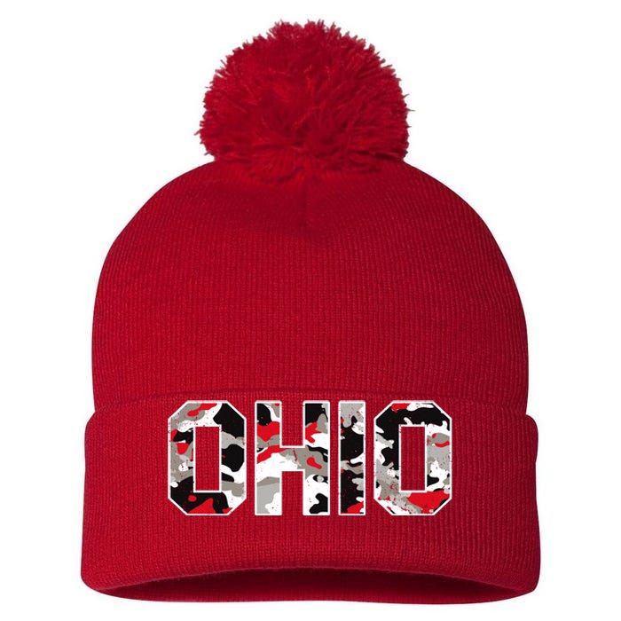 Ohio State Camo Pom Pom 12in Knit Beanie