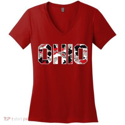 Ohio State Camo Women's V-Neck T-Shirt