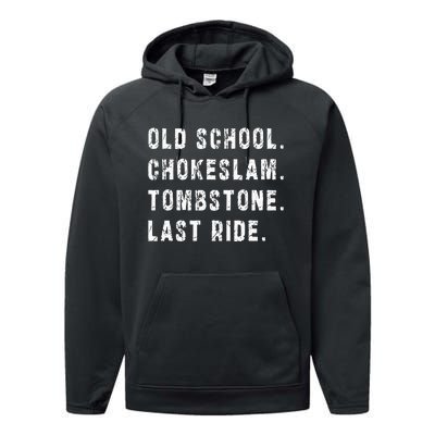 Old School Chokeslam Tombstone Last Ride Performance Fleece Hoodie