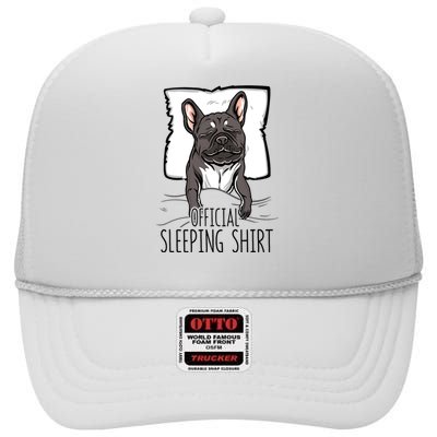 official sleeping cute french bulldog dog nightgown High Crown Mesh Back Trucker Hat