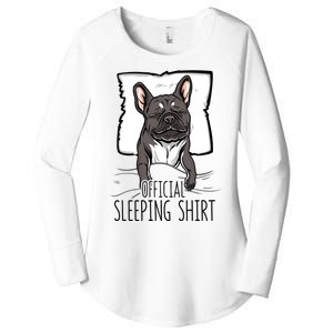 official sleeping cute french bulldog dog nightgown Women's Perfect Tri Tunic Long Sleeve Shirt