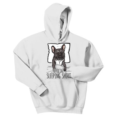 official sleeping cute french bulldog dog nightgown Kids Hoodie