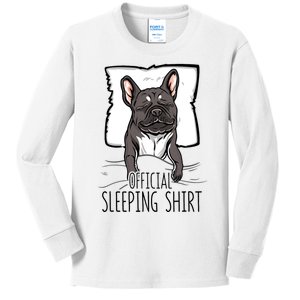 official sleeping cute french bulldog dog nightgown Kids Long Sleeve Shirt