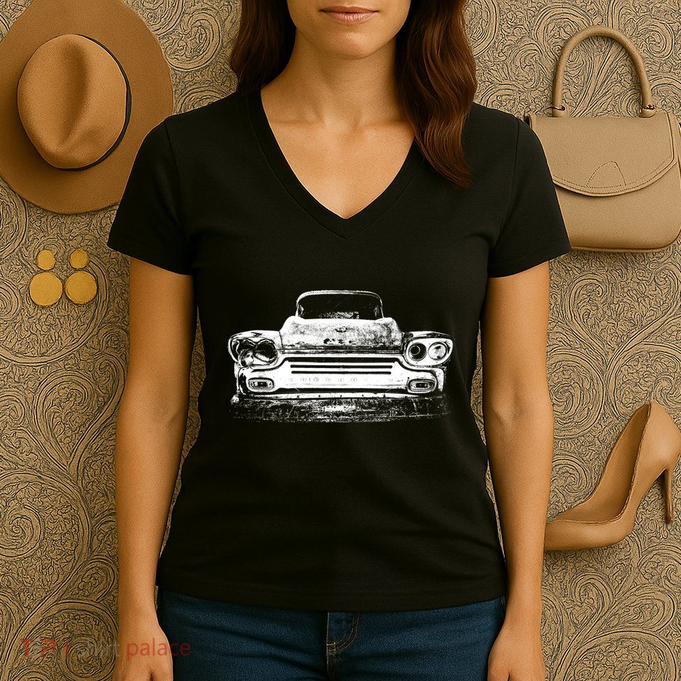 Old School Cars 70S Women's V-Neck T-Shirt