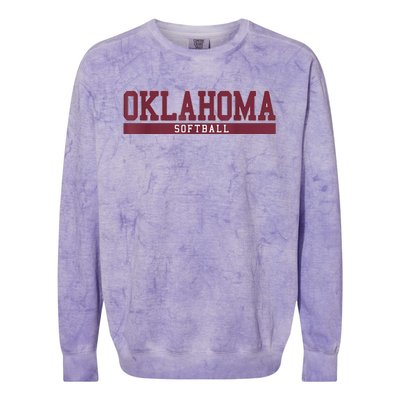 Oklahoma Softball Coach Outfit Softball Player Colorblast Crewneck Sweatshirt