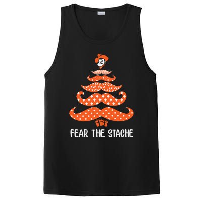 Oklahoma State Cowboys Mustache Christmas Tree Fear The Stache Beard PosiCharge Competitor Tank