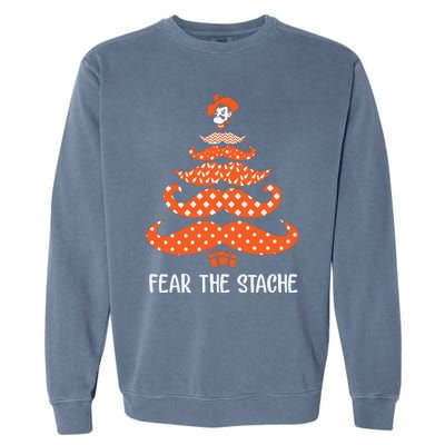 Oklahoma State Cowboys Mustache Christmas Tree Fear The Stache Beard Garment-Dyed Sweatshirt