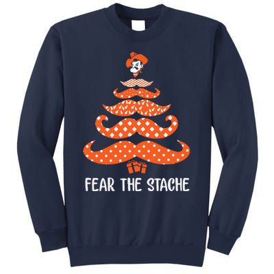 Oklahoma State Cowboys Mustache Christmas Tree Fear The Stache Beard Sweatshirt