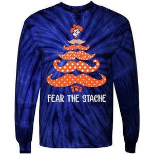 Oklahoma State Cowboys Mustache Christmas Tree Fear The Stache Beard Tie-Dye Long Sleeve Shirt