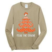 Oklahoma State Cowboys Mustache Christmas Tree Fear The Stache Beard Tall Long Sleeve T-Shirt