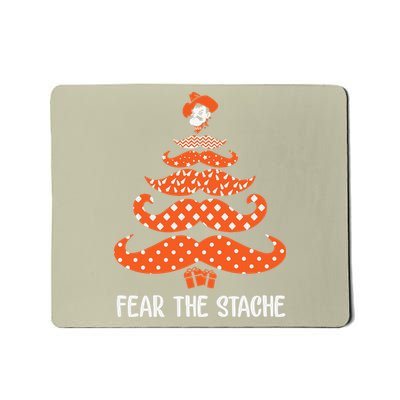 Oklahoma State Cowboys Mustache Christmas Tree Fear The Stache Beard Mousepad