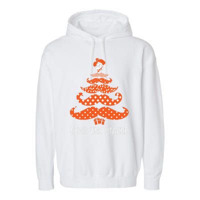 Oklahoma State Cowboys Mustache Christmas Tree Fear The Stache Beard Garment-Dyed Fleece Hoodie