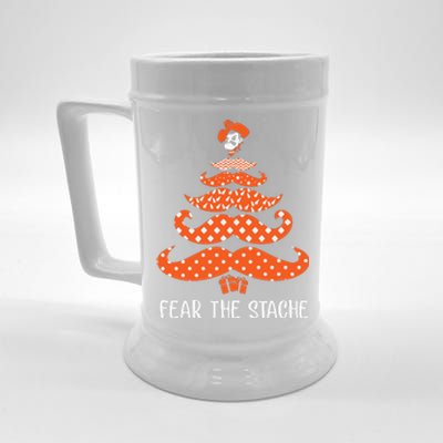 Oklahoma State Cowboys Mustache Christmas Tree Fear The Stache Beard Beer Stein