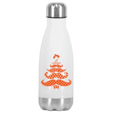 Oklahoma State Cowboys Mustache Christmas Tree Fear The Stache Beard Stainless Steel Insulated Water Bottle